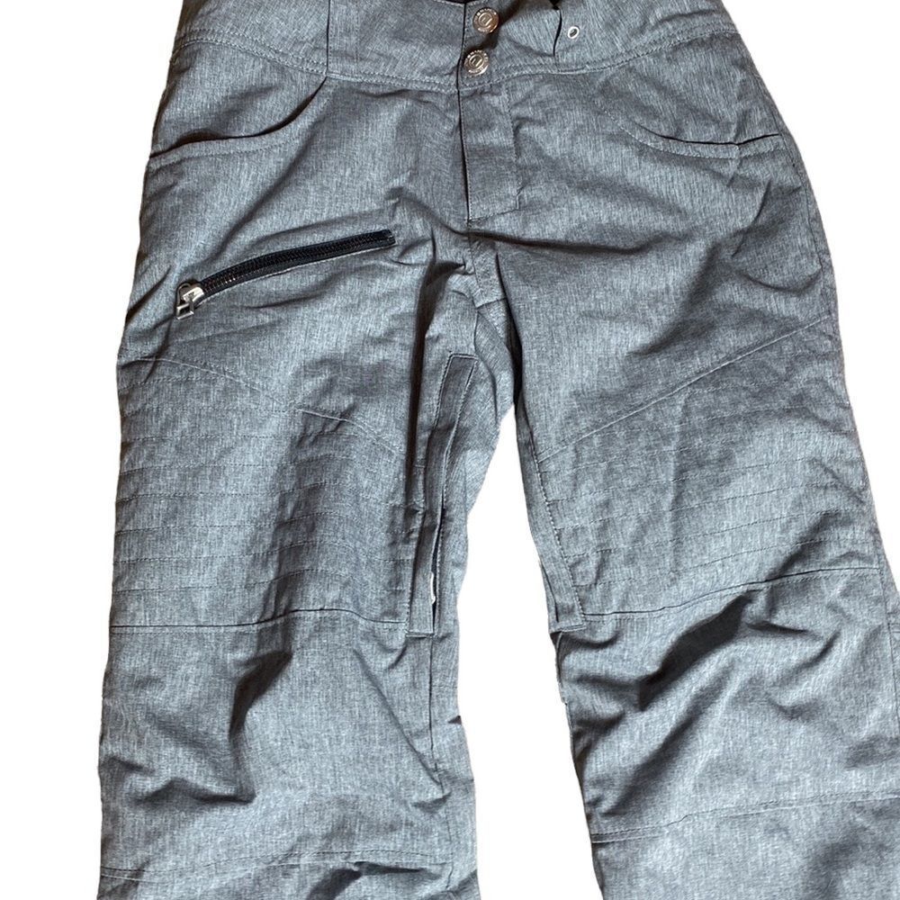Obermeyer teen medium 10/12 gray ski/snow pants flare unisex - Picture 3 of 11